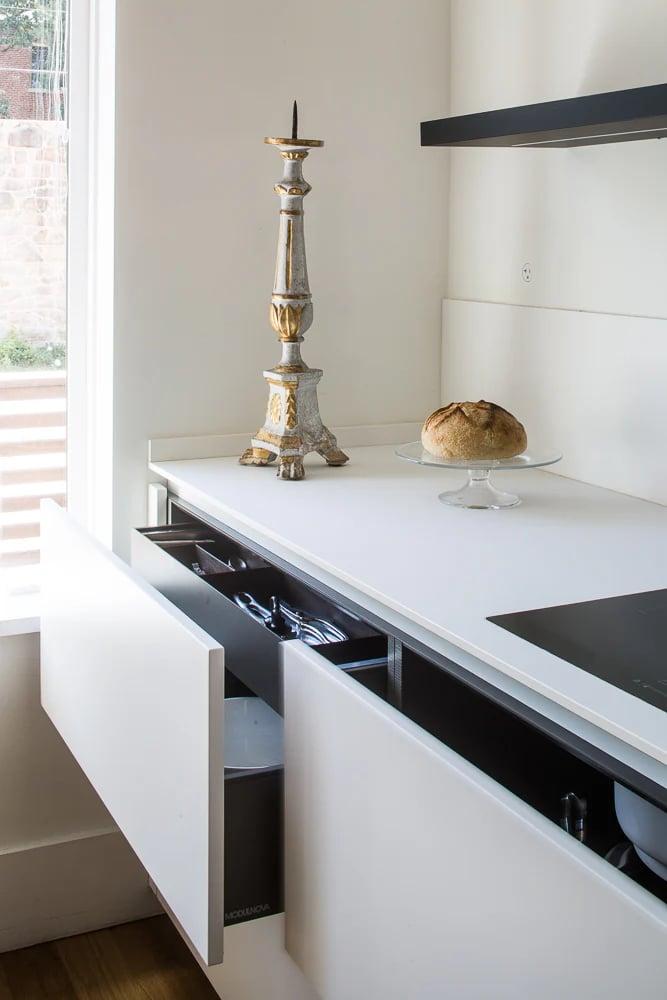 Pull-out corner unit with wire baskets, open